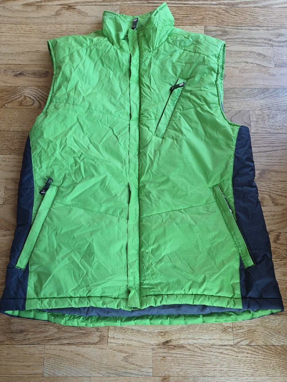 (M) Orage Bright Green Vest Puffer Outdoors Camping Hiking Skiing Athleisure Wow
